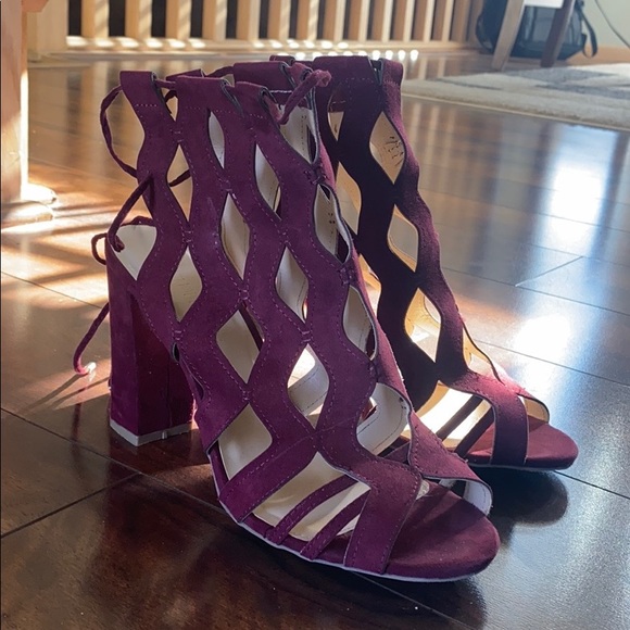 Wild Diva Shoes - Purple Strappies Heel